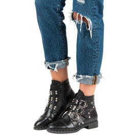 Groto Gogo Rockstiefel mit flachem Absatz schwarz 1