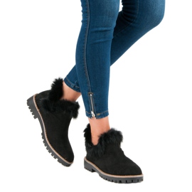 Forever Folie Ankle Boots aus Wildleder zum Hineinschlüpfen schwarz 2