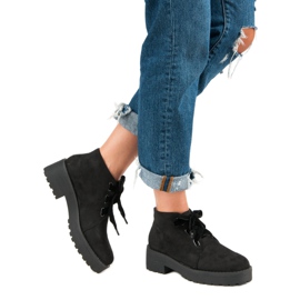 Anesia Paris Modische Wildlederstiefel schwarz 2