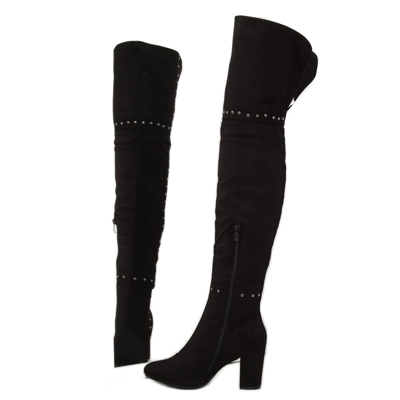 Schwarze Stiefel mit hohen Absätzen 539-1 Schwarz 1