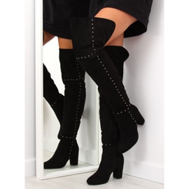 Schwarze Stiefel mit hohen Absätzen 539-1 Schwarz 2