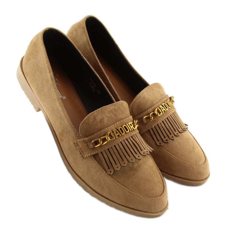 Braune Loafer für Damen HW308 Camel 1