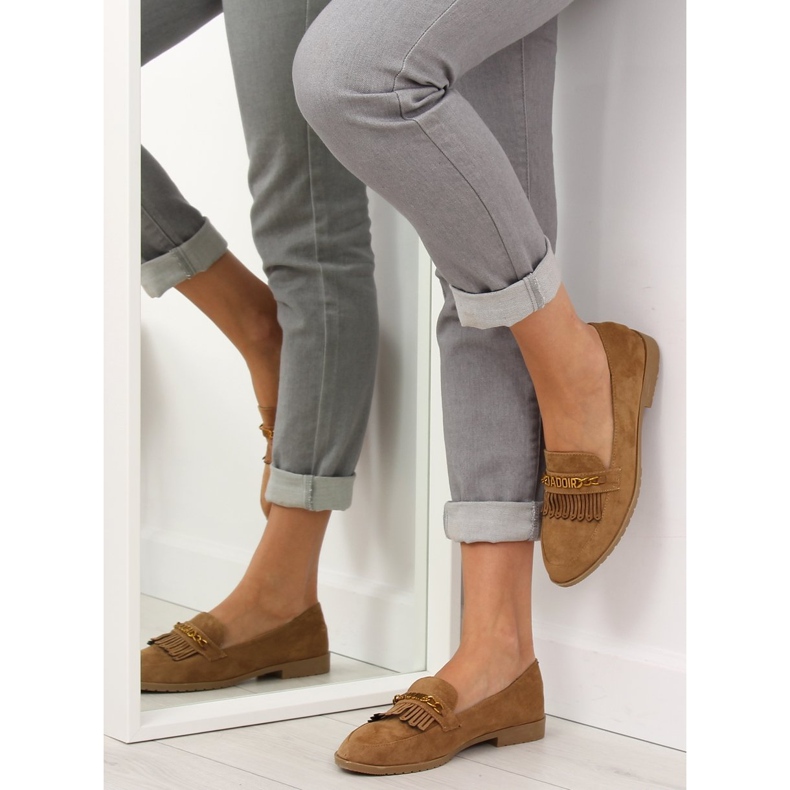 Braune Loafer für Damen HW308 Camel 2
