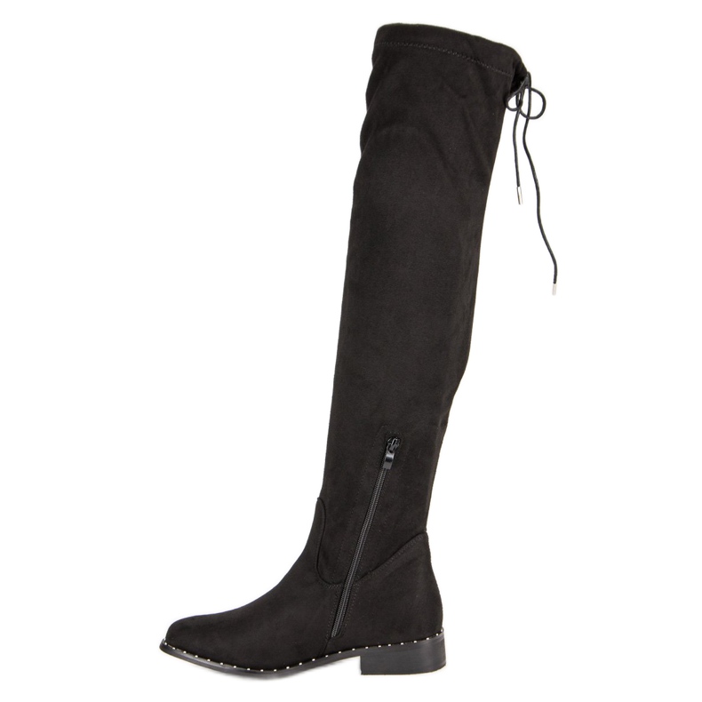 Seastar Overknee-Stiefel mit flachem Absatz schwarz 1