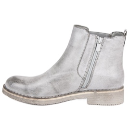Forever Folie Graue Stiefeletten mit flachem Absatz 1