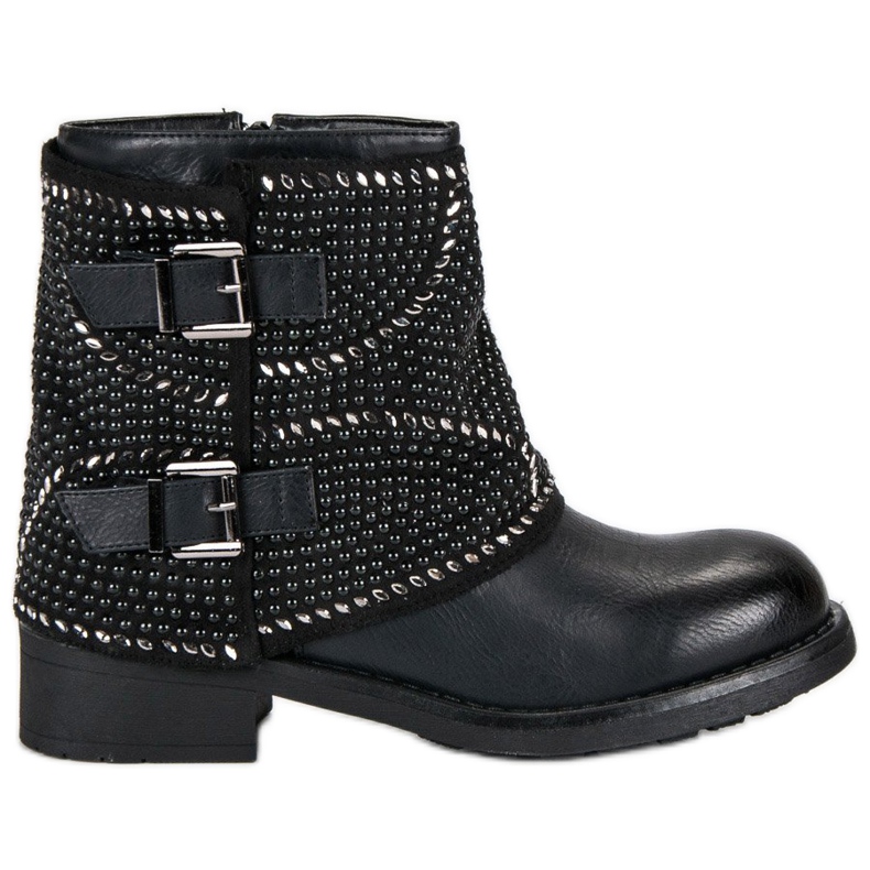 SDS Modische Damenstiefel schwarz 1