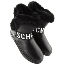 Schwarze Damen Schneestiefel NB239P-1 schwarz 2