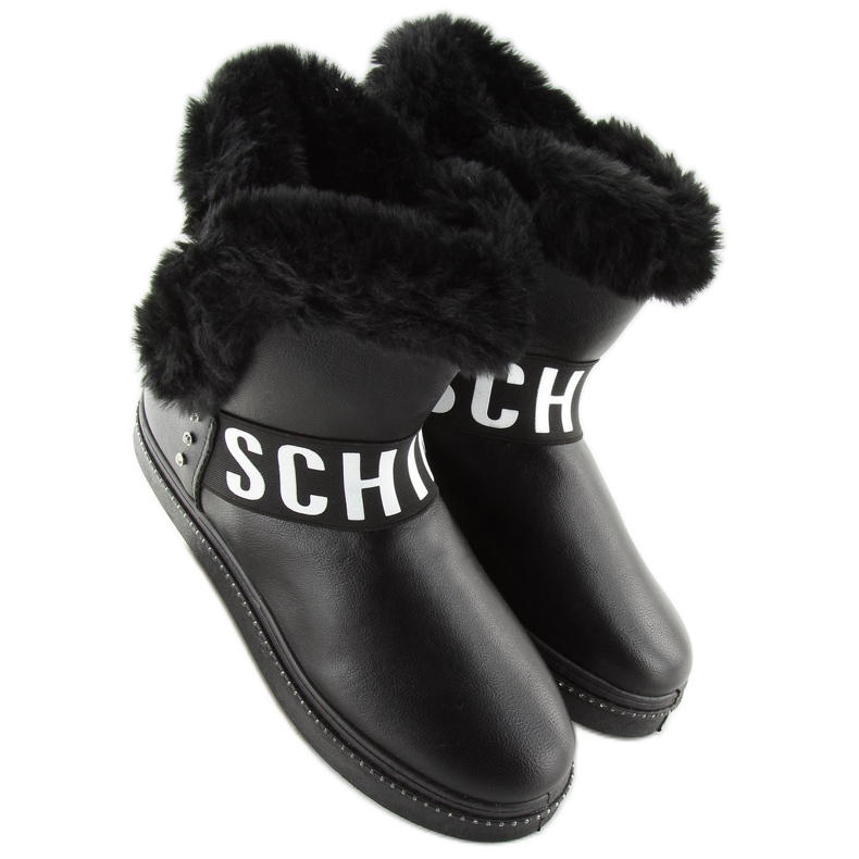 Schwarze Damen Schneestiefel NB239P-1 schwarz 2