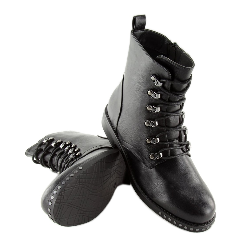 Schwarze ML15 schwarze Damen Arbeitsstiefel 2