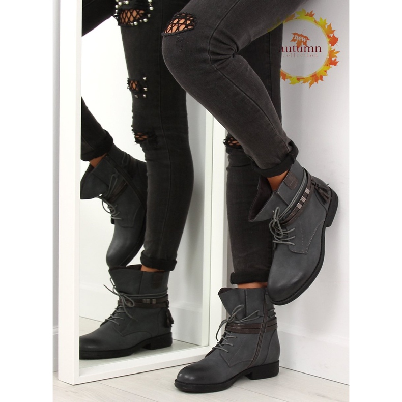 Grau Damen Stiefel grau BH52-KB grau 1