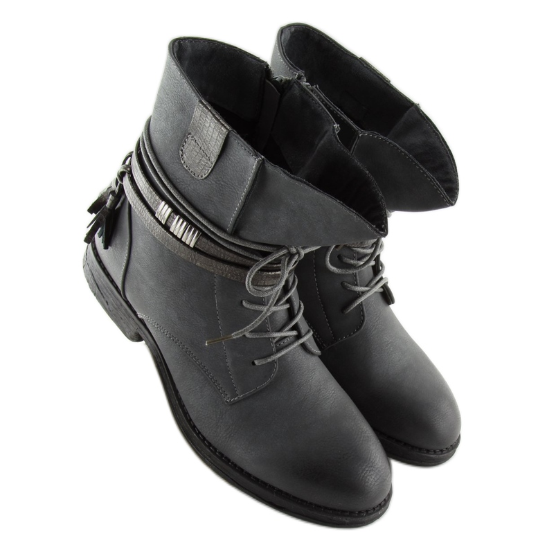 Grau Damen Stiefel grau BH52-KB grau 2