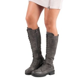SDS Damen Schnürstiefel grau 1