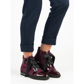 Filippo Stylische Sneaker über dem Knöchel lila rot 1