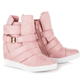 Rosa Sneakers mit Keilabsatz 1