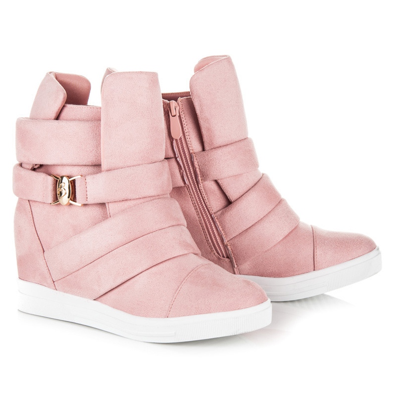 Rosa Sneakers mit Keilabsatz 1
