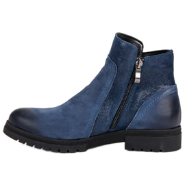 Bequeme VINCEZA Lederstiefel blau 1