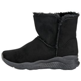 Lemax Stylische Schneestiefel mit Fell schwarz 1