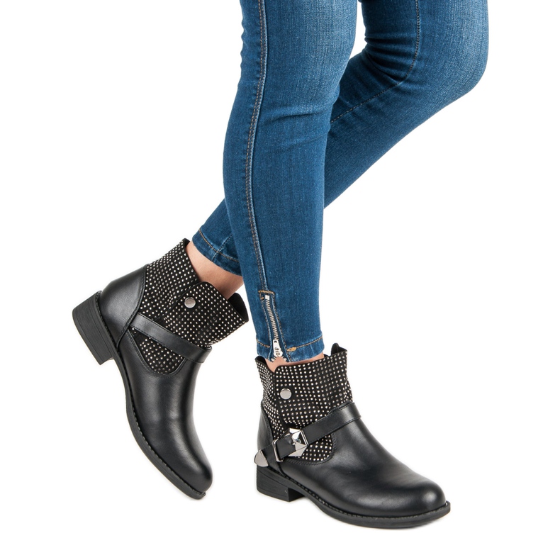 Rockstiefel für Damen schwarz 1