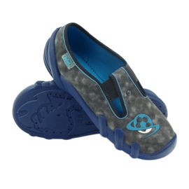 Befado Kinderschuhe Hausschuhe 290y163 blau grau 3