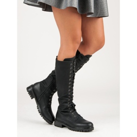 SDS Damen Schnürstiefel schwarz 1
