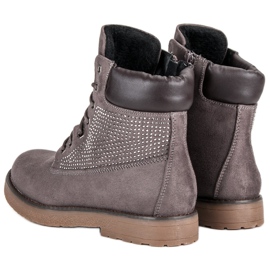 Bestelle Wildleder-Trapper auf einem Schieber grau 2