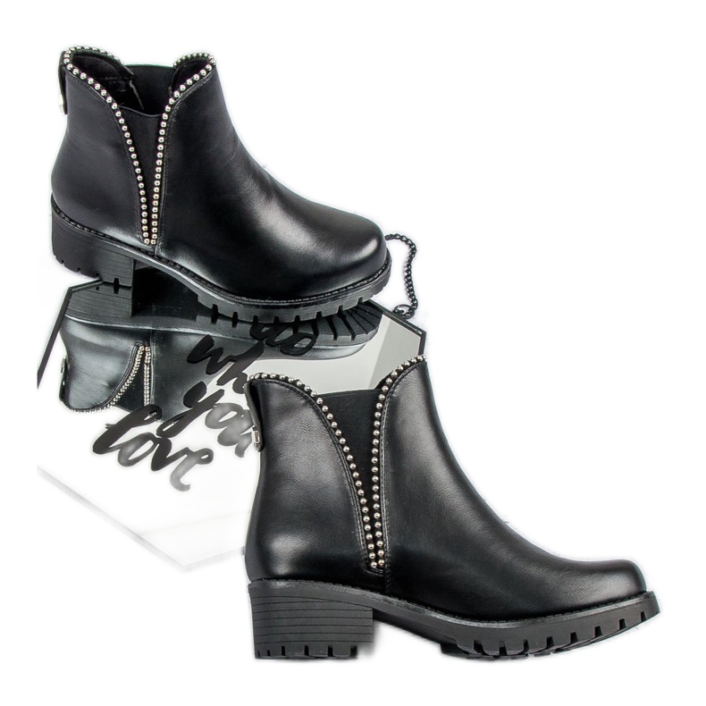 Sixth Sense Schwarze Stiefeletten Jodhpur-Stiefel 1