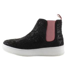 Chelsea Boots für Kinder mit Sportsohle schwarz 2