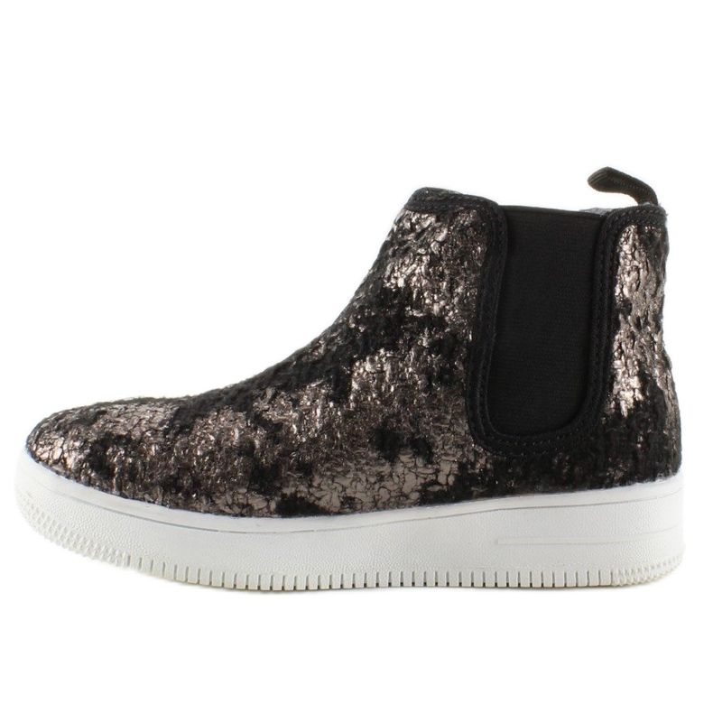 Chelsea Boots für Kinder mit Sportsohle schwarz 2