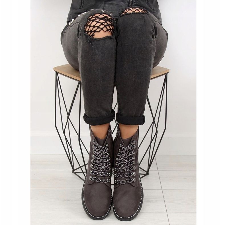 Graue Stiefel Arbeit 061-27-1 Grau 2