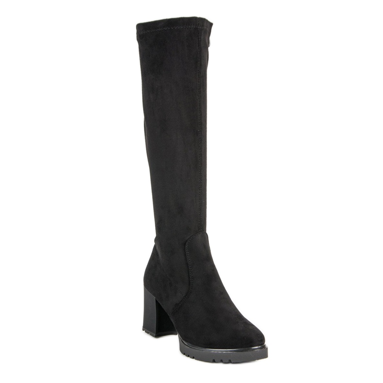 Schwarze Wildlederstiefel 2
