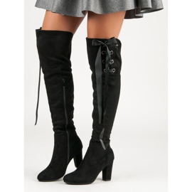 R'S Musketiere aus schwarzem Wildleder 2