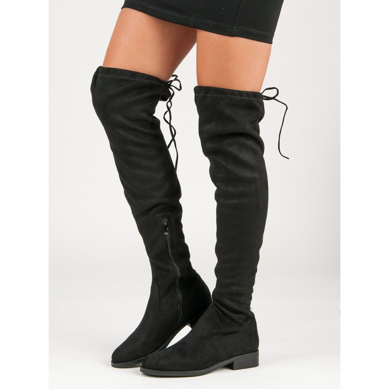 Seastar Overknee-Stiefel mit flachem Absatz schwarz 2