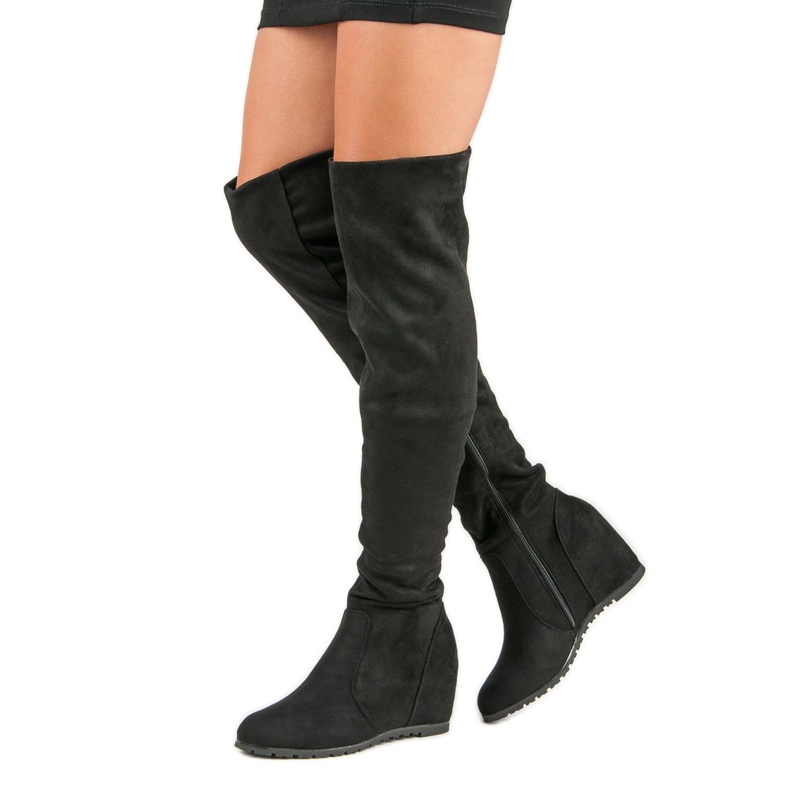 Seastar Keilstiefel aus Wildleder schwarz 2