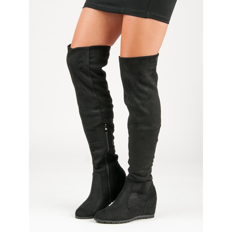 Seastar Keilstiefel aus Wildleder schwarz 1