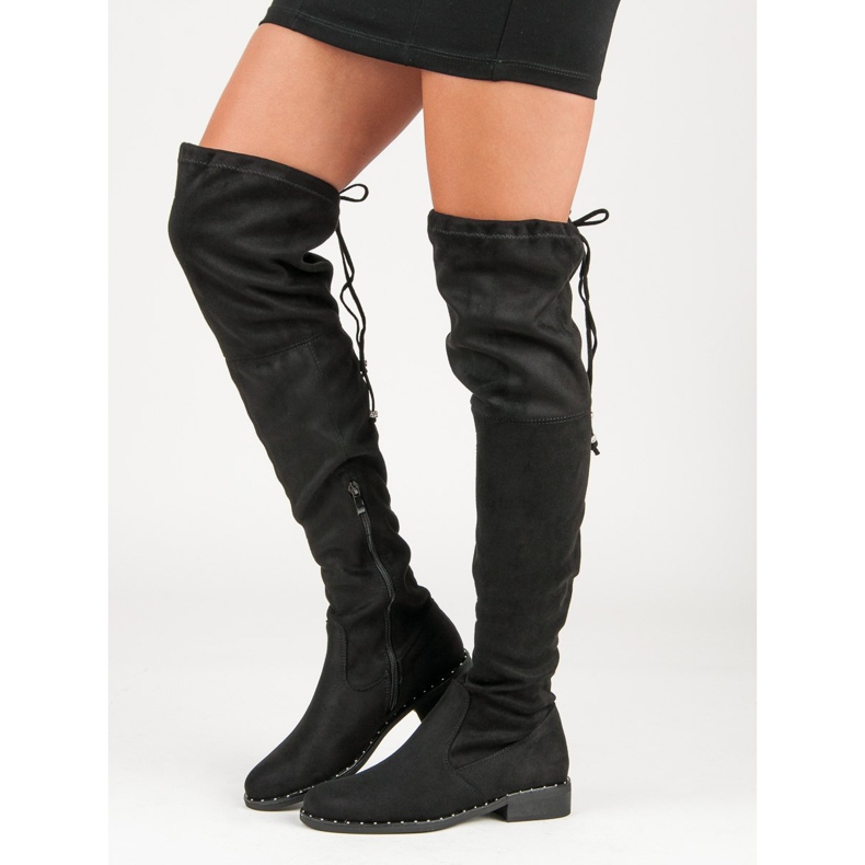 Seastar Flache Stiefel aus Wildleder schwarz 2