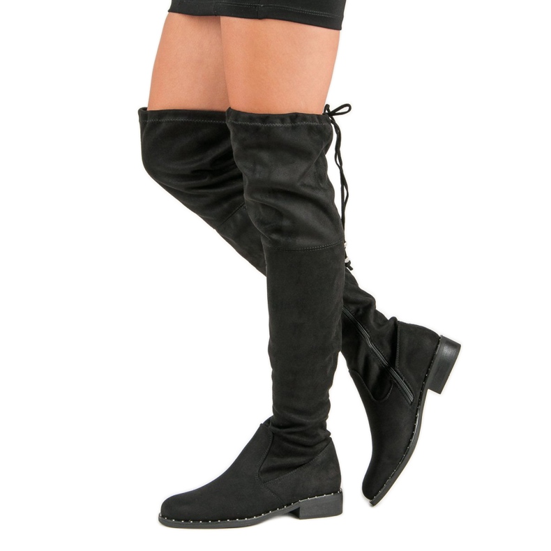 Seastar Flache Stiefel aus Wildleder schwarz 1