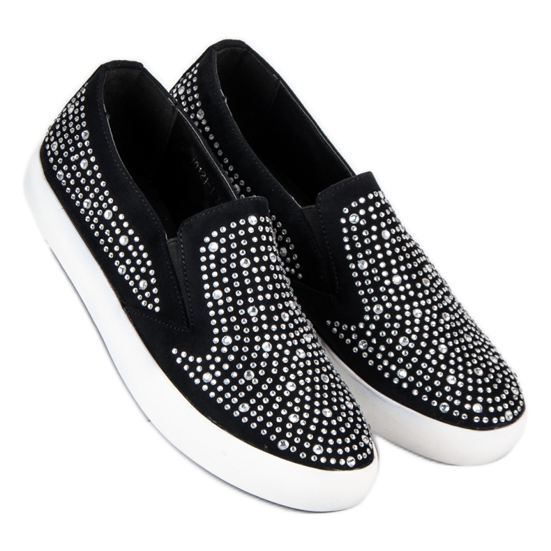 J. Star Schwarze Turnschuhe Slipper 2