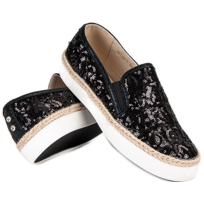 J. Star Modische Damen Sneaker schwarz 1