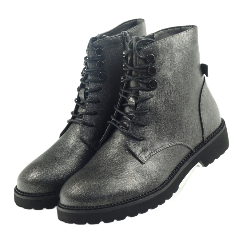 Antike silberne Stiefel Sergio Leone 723 grau 3