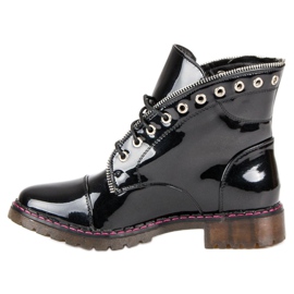 Lucky Shoes Lackierte Arbeiter schwarz 1