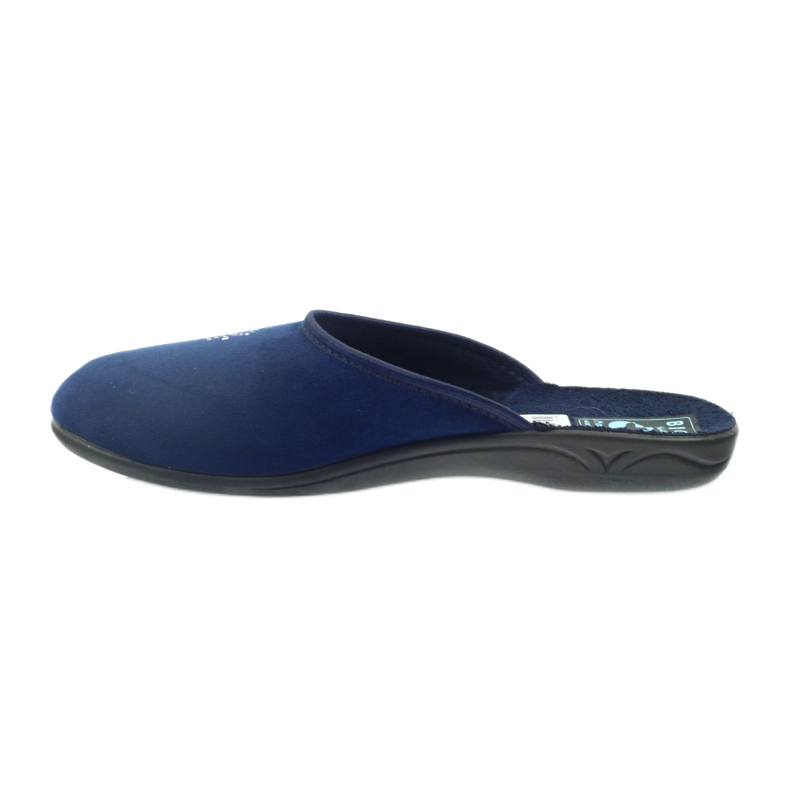 Hausschuhe Velours Pailletten Adanex marineblau 2