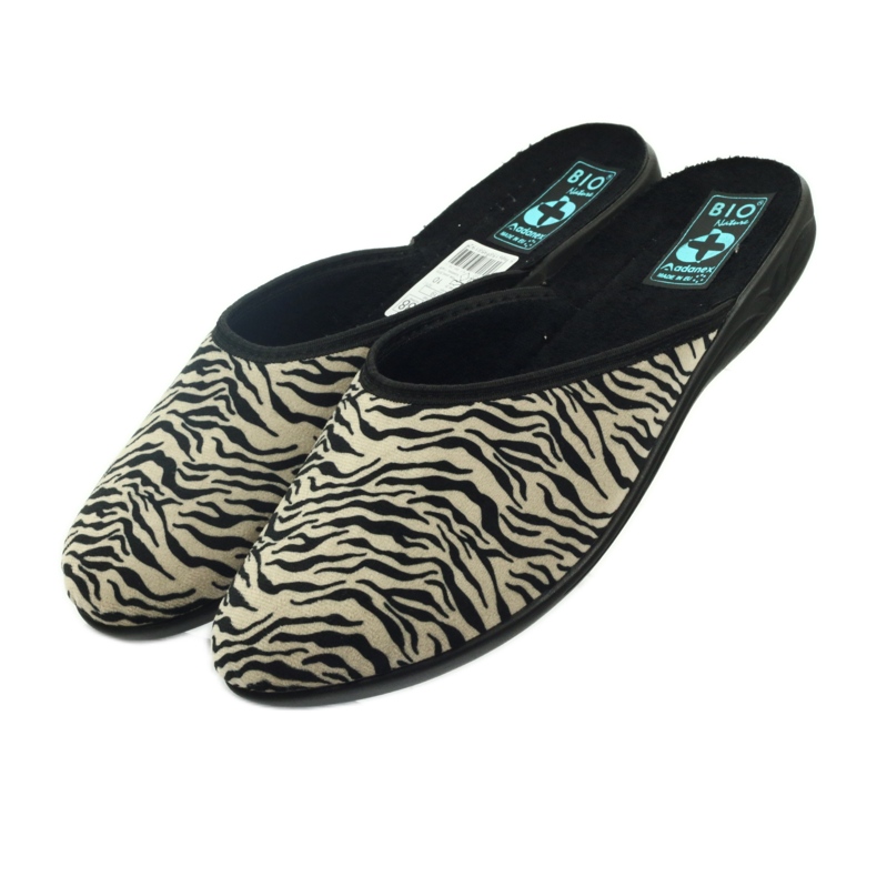 Adanex 15819 Velours-Hausschuhe schwarz 3