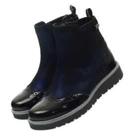 Isolierte Stiefel Ren But 4379 marineblau schwarz 4