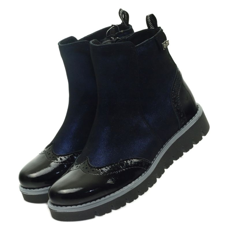 Isolierte Stiefel Ren But 4379 marineblau schwarz 4