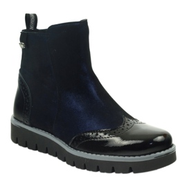 Isolierte Stiefel Ren But 4379 marineblau schwarz 1