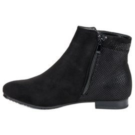 Schwarze flache Stiefeletten 1