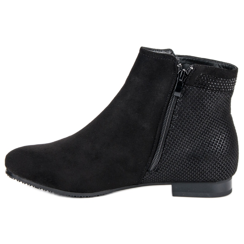Schwarze flache Stiefeletten 1
