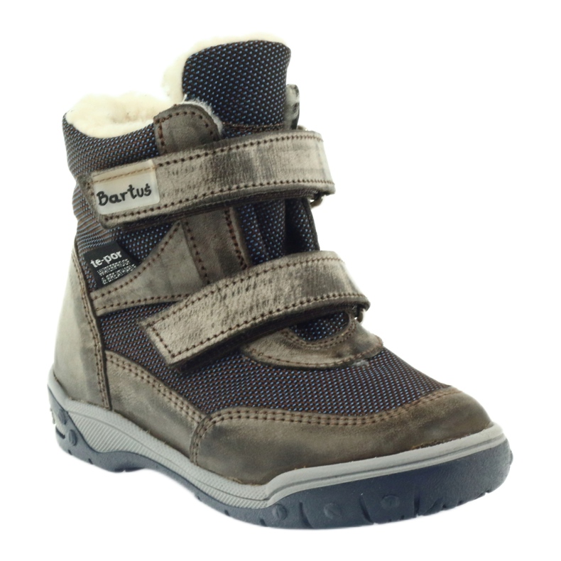 Lederstiefel mit Bartuś -Membranstiefeln beige marineblau 1