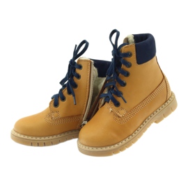 Holzstiefel BARTUŚ Camel gelb marineblau 5