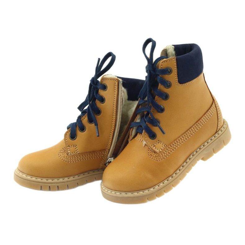 Holzstiefel BARTUŚ Camel gelb navy blau 5